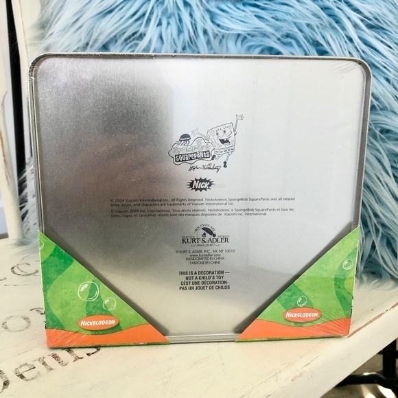 Sponge Bob, Vintage 2004, Set of 3, Glass Christmas Ornament In, Collectable Tin - Picture 2 of 11